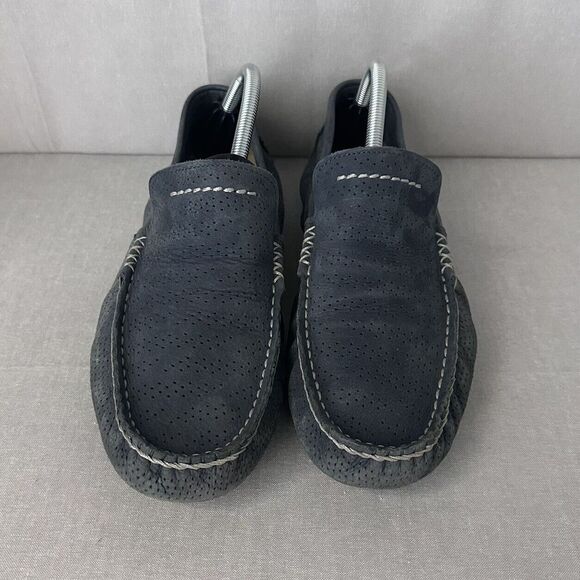 UGG HENRICK PERF NAVY LEATHER VENETIAN DRIVING LOAFERS, MEN US 9.5 - Picture 3 of 10